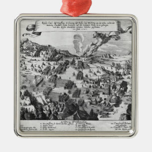 Allgemeine Ansicht des Kampfes von Muhlberg Silbernes Ornament