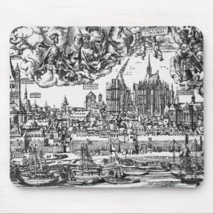 Allgemeine Ansicht von Köln, 1531 (Stich) (b/w ph Mousepad