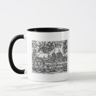 Allgemeine Ansicht von Köln, 1531 (Stich) (b/w ph Tasse