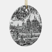 Allgemeine Ansicht von Köln, 1531 (Stich) (b/w pho Keramikornament (Rechts)