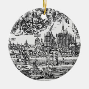 Allgemeine Ansicht von Köln, 1531 (Stich) (b/w pho Keramikornament