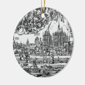 Allgemeine Ansicht von Köln, 1531 (Stich) (b/w pho Keramikornament (Links)