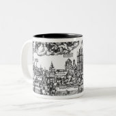 Allgemeine Ansicht von Köln, 1531 (Stich) (b/w pho Zweifarbige Tasse (Vorderseite Links)