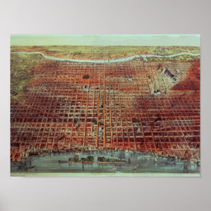 Allgemeine Ansicht von Philadelphia, 1875 Poster