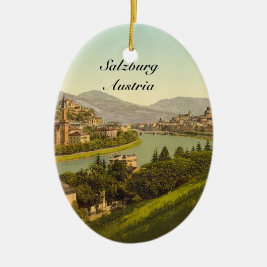 Allgemeine Ansicht von Salzburg, Österreich Keramikornament (Vorne)
