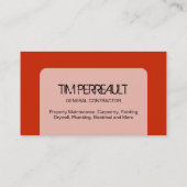 ALLGEMEINE AUFTRAGNEHMER-VISITENKARTE VISITENKARTE (Rückseite)