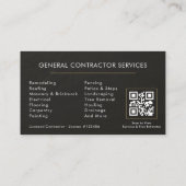 Allgemeine Bauschieferplatte Schwarzer QR-Code Visitenkarte (Rückseite)