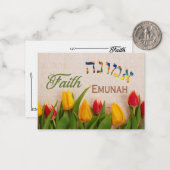 Allgemeine Blank Note Card Tulips Faith Mitteilungskarte (Vorderseite/Rückseite Beispiel)