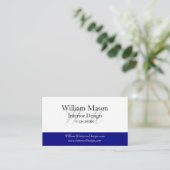 Allgemeine Blue & White Monogram Business Card Visitenkarte (Stehend Vorderseite)