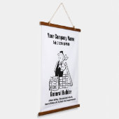 Allgemeine Builder-Cartoon-Designbindungsband Wandteppich Mit Holzrahmen (Gewinkelt)