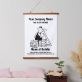 Allgemeine Builder-Cartoon-Designbindungsband Wandteppich Mit Holzrahmen (Schlafzimmer)