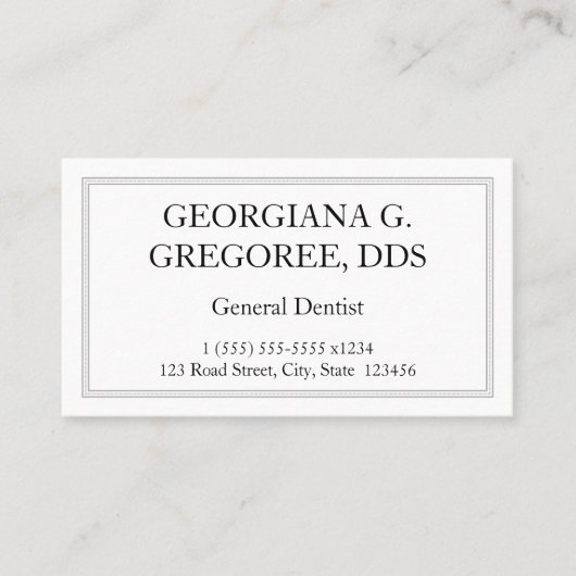 Allgemeine Dentist-Visitenkarte Visitenkarte (Vorderseite)