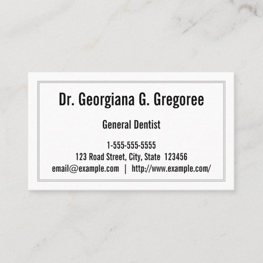 Allgemeine Dentist-Visitenkarte Visitenkarte (Vorderseite)