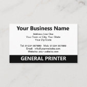 Allgemeine Druckerdarstellung und QR-Code Visitenkarte (Rückseite)