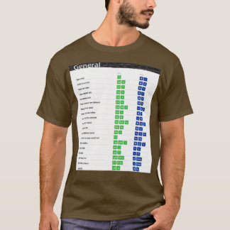 Allgemeine Excel-Tastenkombinationen für Excel-Tas T-Shirt