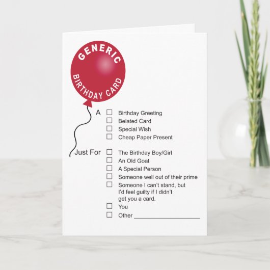 Allgemeine Geburtstagskarte Karte (Vorderseite)