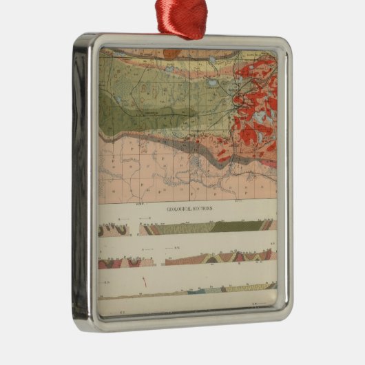 Allgemeine geologische Karte des Bezirks Marquette Silbernes Ornament (Rechts)