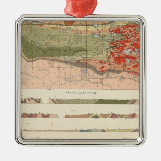 Allgemeine geologische Karte des Bezirks Marquette Silbernes Ornament (Vorne)