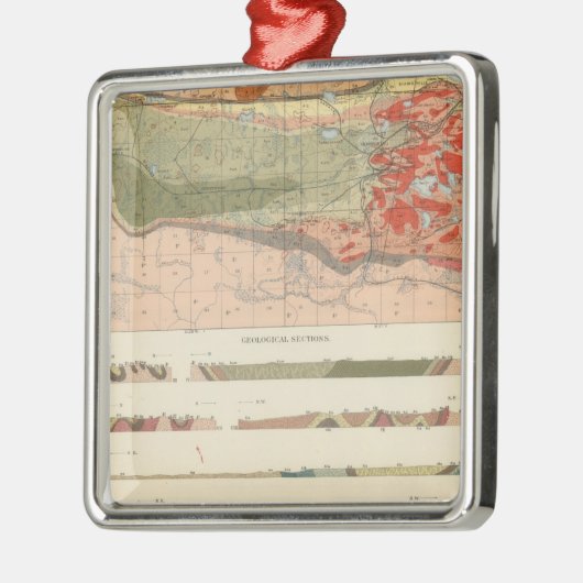 Allgemeine geologische Karte des Bezirks Marquette Silbernes Ornament (Links)