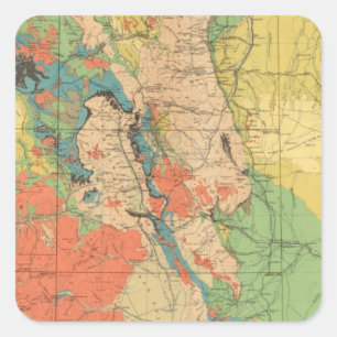 Allgemeine geologische Karte von Colorado Quadratischer Aufkleber
