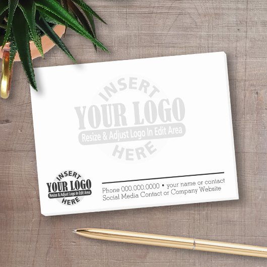 Allgemeine Geschäftskontaktinformationen mit Logo- Post-it Klebezettel