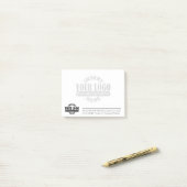 Allgemeine Geschäftskontaktinformationen mit Logo- Post-it Klebezettel (Auf Schreibtisch)