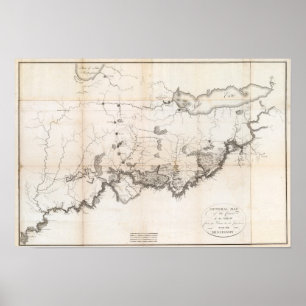 Allgemeine Karte des Kurses des Ohio Poster