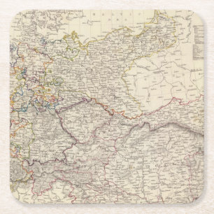 Allgemeine Karte Deutschlands Rechteckiger Pappuntersetzer