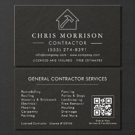 Allgemeine Konstruktion Schwarz Silber Stein QR-Co Visitenkarte