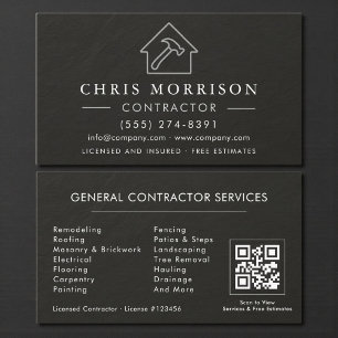 Allgemeine Konstruktion Schwarz Silber Stein QR-Co Visitenkarte