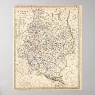 Allgemeine Landkarte Russlands Poster