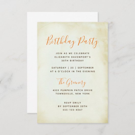 ALLGEMEINE PARTY-VORLAGE ANKÜNDIGUNG (Vorne/Hinten)