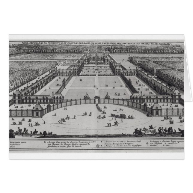 Allgemeine Perspektiven-Ansicht des Chateaus (Vorderseite (Horizontal))