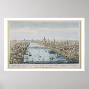 Allgemeine Sicht auf die City of London und den Fl Poster