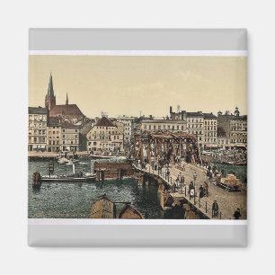 Allgemeine Sicht und Große Brücke, Stettin, Deutsc Magnet