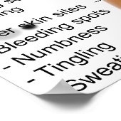 Allgemeine Symptomatik einer Schlangenvergiftung Poster (Ecke)