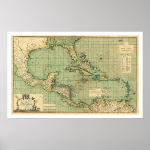 Allgemeine Übersicht der Westindischen Inseln vom  Poster