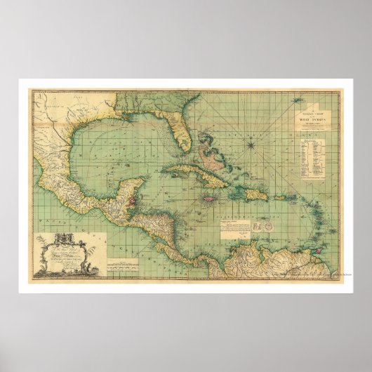 Allgemeine Übersicht der Westindischen Inseln vom Poster (Vorne)