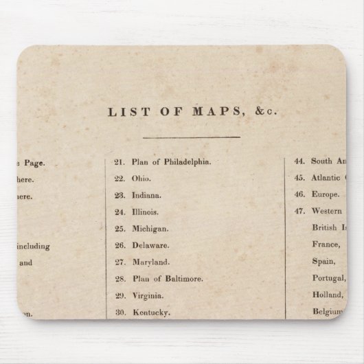 Allgemeiner Atlas der Welt Mousepad (Vorne)