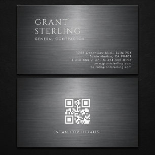 Allgemeiner Auftragnehmer Metallischer QR-Code Visitenkarte