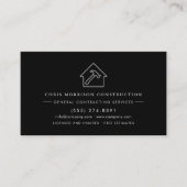 Allgemeiner Bauunternehmer QR-Code Silber Schwarz Visitenkarte (Vorderseite)
