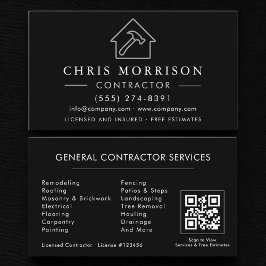 Allgemeiner Bauunternehmer QR Code Visitenkarte