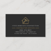 Allgemeiner Bauunternehmer Schwarz Gold QR Code Visitenkarte (Vorderseite)