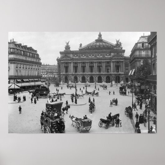 Allgemeiner Blick auf das Opernhaus Paris Poster (Vorne)
