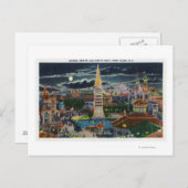 Allgemeiner Blick auf den Luna Park bei Nacht Postkarte (Vorne/Hinten)
