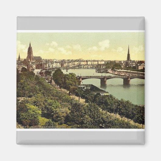 Allgemeiner Blick, Fluss und Lager Frankfort Magnet (Vorne)