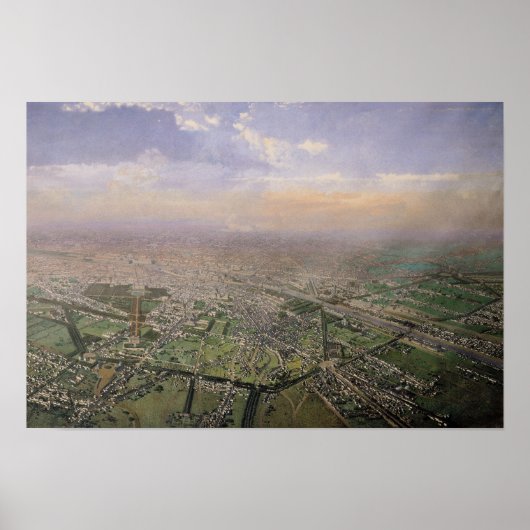 Allgemeiner Blick über Paris aus einem Heißluftbal Poster (Vorne)
