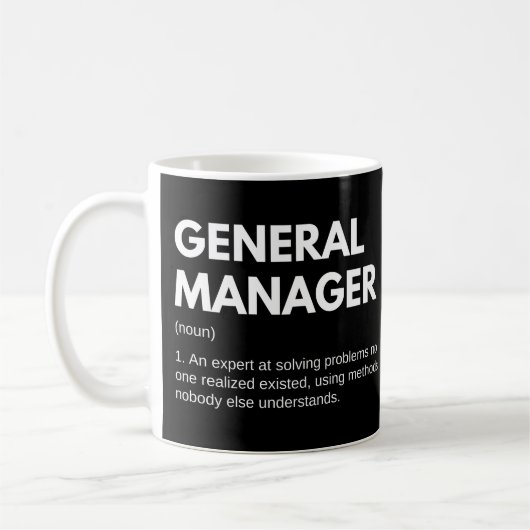 Allgemeiner Leiter Funny Work Definition Kaffeetasse (Links)