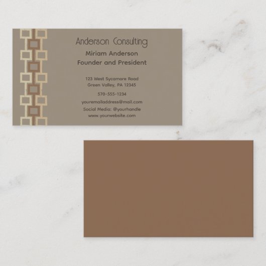 Allgemeiner retrogeometrischer Hauptzweck Visitenkarte (Vorne/Hinten)