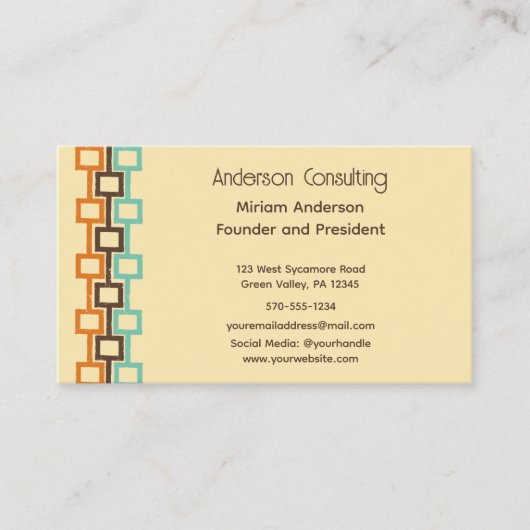 Allgemeiner retrogeometrischer Hauptzweck Visitenkarte (Vorderseite)